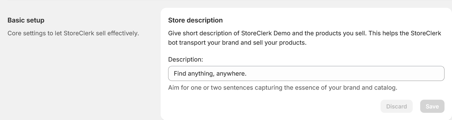Set your store’s description in the Shopify Admin Panel.